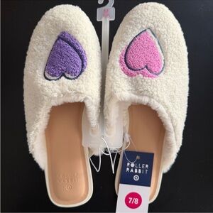 Roller Rabbit × Target Disco Hearts Wave Fuzzy Slippers